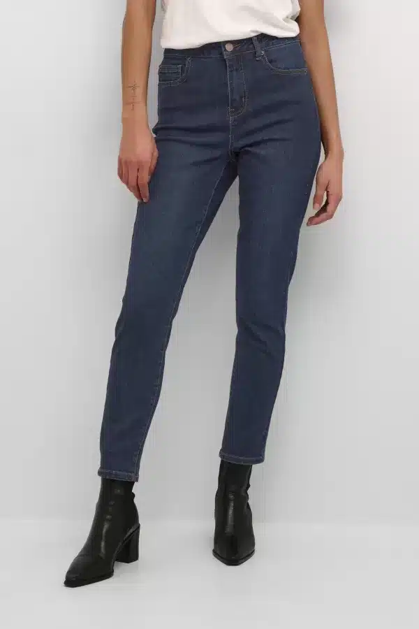Sinem HW 7/8 Jeans – Dark Blue Denim