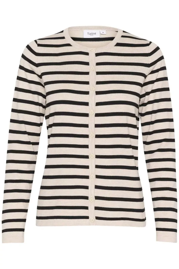 Mila Randig Cardigan – Gray Morn