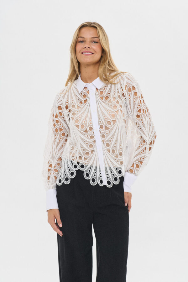 Jilianna Skjortblus – Bright White