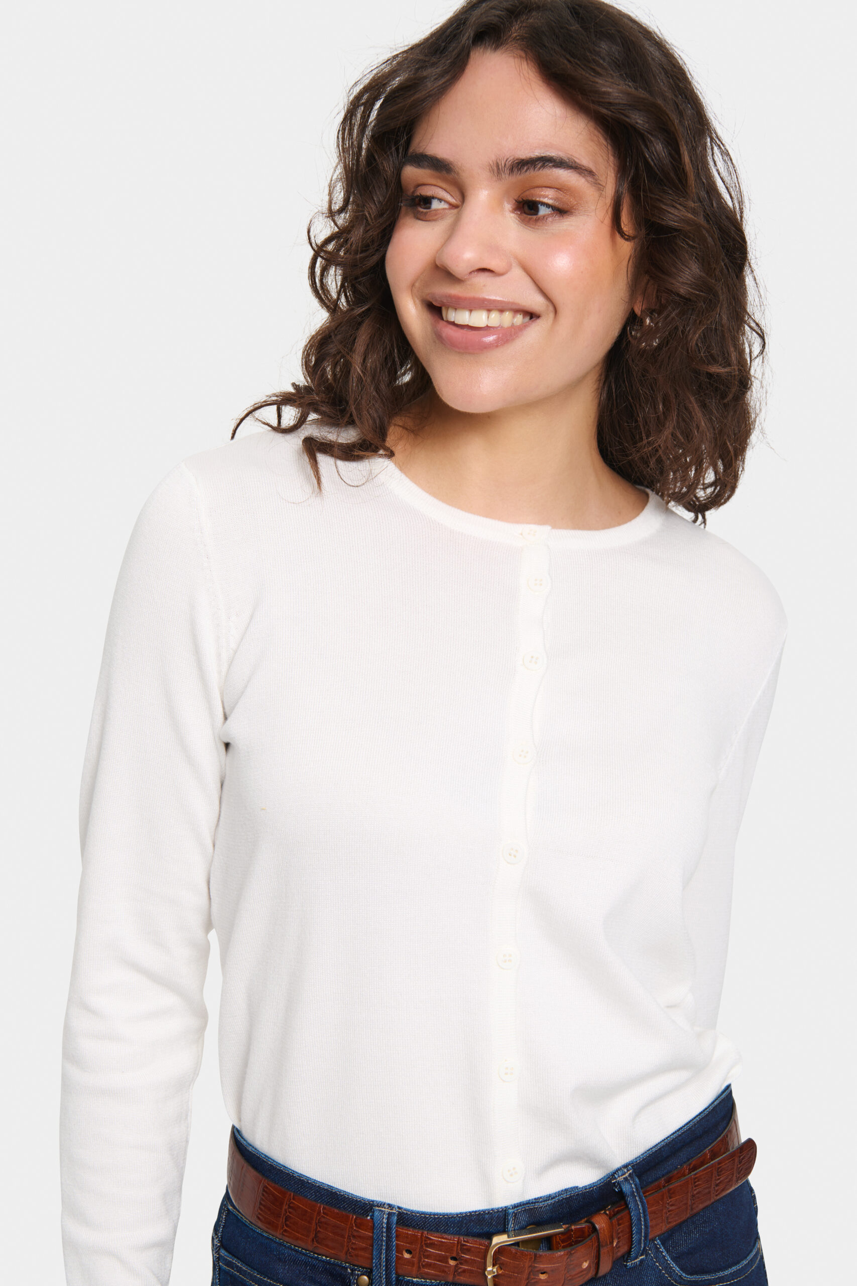 Mila R-neck Cardigan - Ice - Bild 2