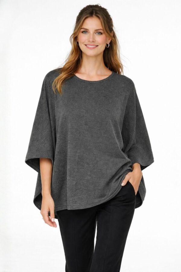 Billi Poncho – Grey Iron Melange