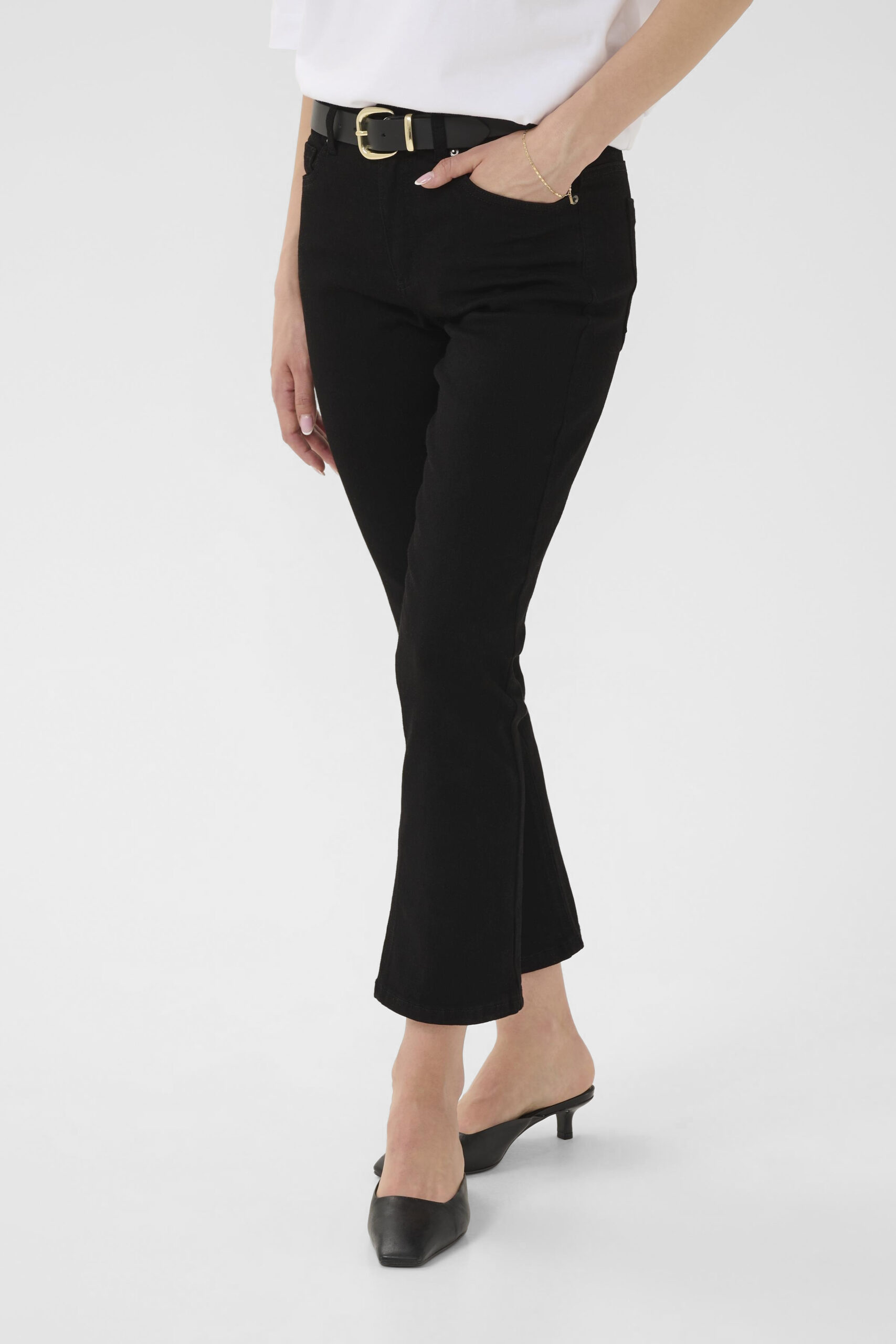 River Cropped Jeans - Svart