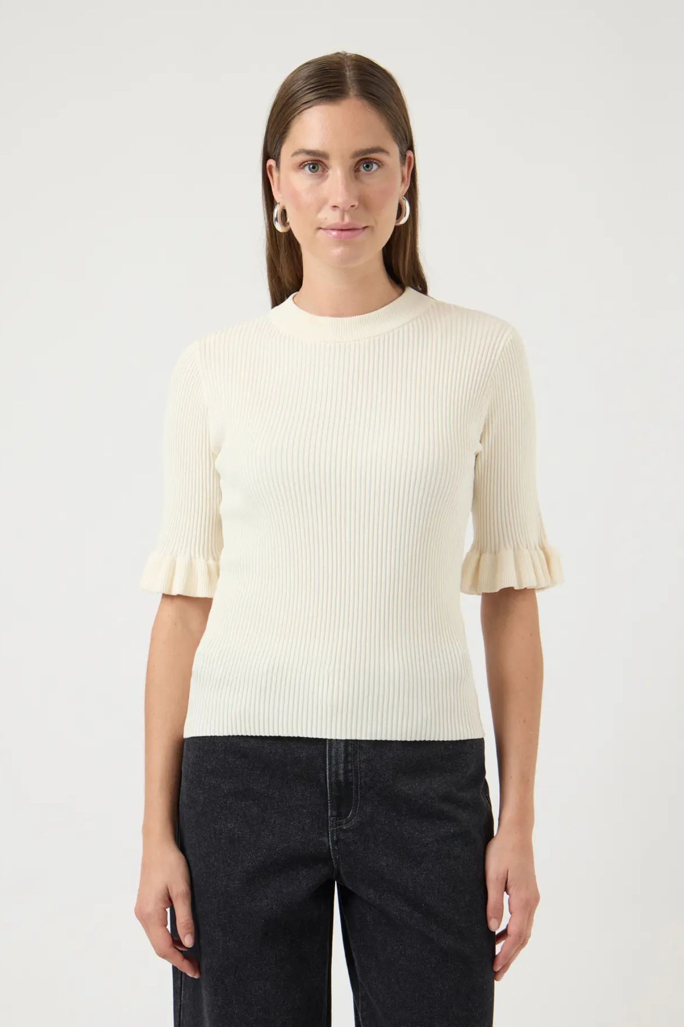 Mikla SS Stickad Topp - Pristine