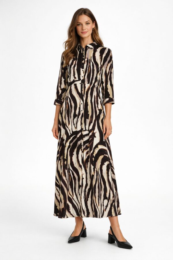 Savanna Maxiklänning – Sandshell Zebra