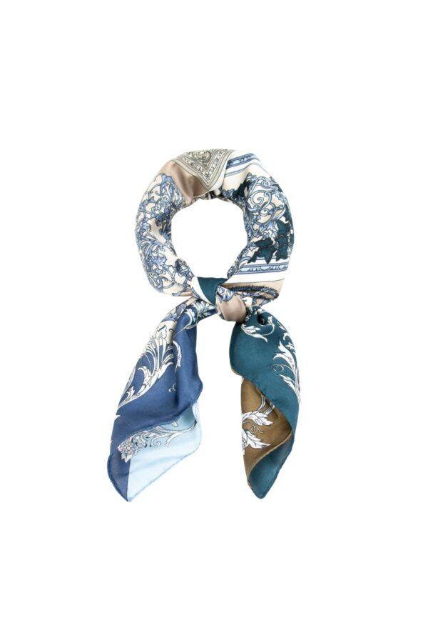 Scarf Paisley – Beige/Blå/Petrol