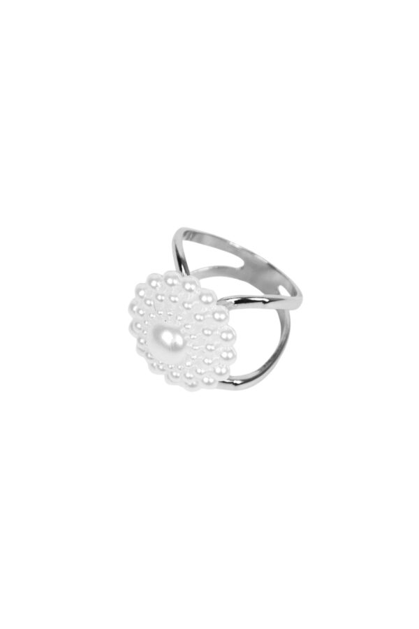 Scarfring Pärlblomma – Silver