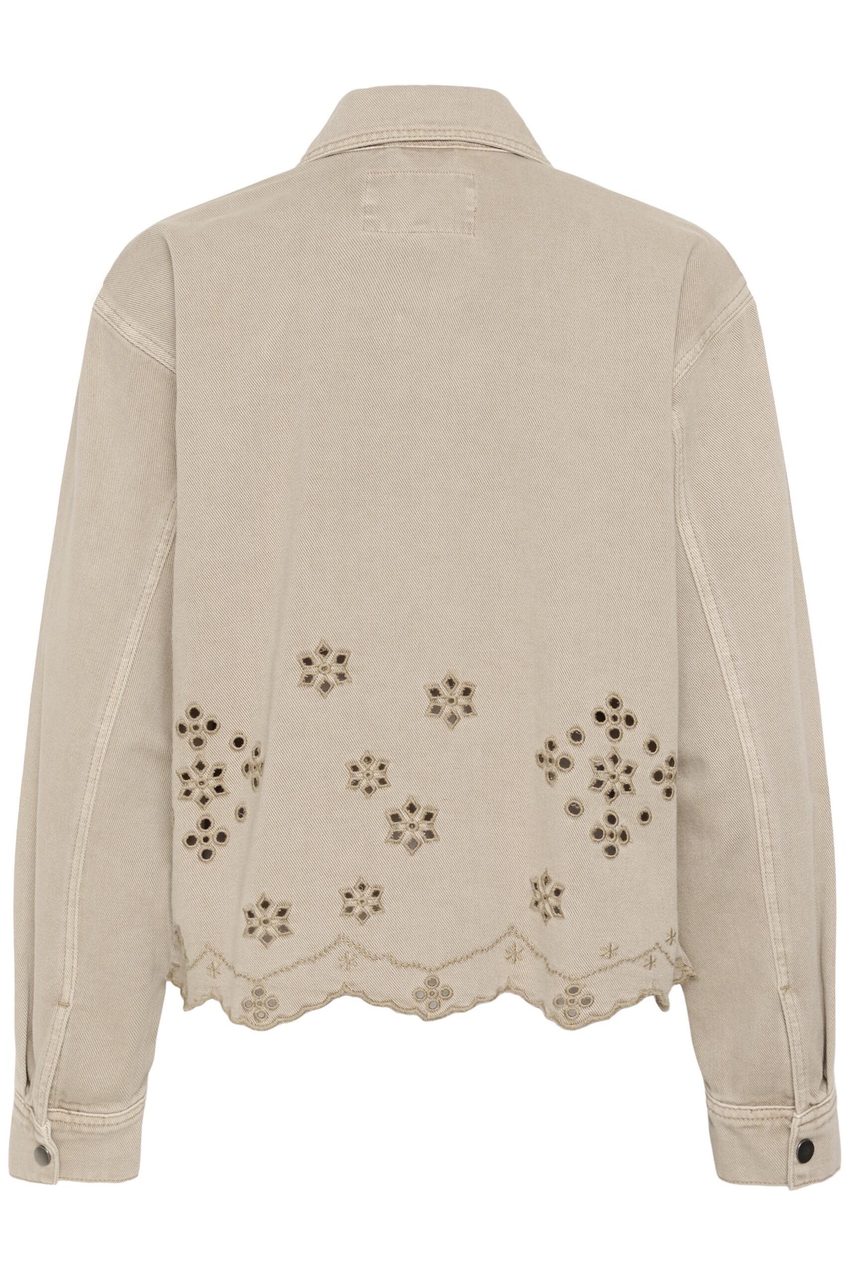 Mimi Broderie Anglaise Jeansjacka - Feather Gray - Bild 5