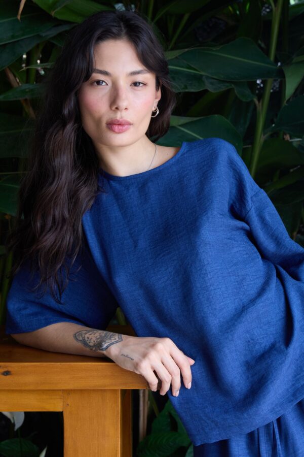 Katico SS Blus – True Navy Melange