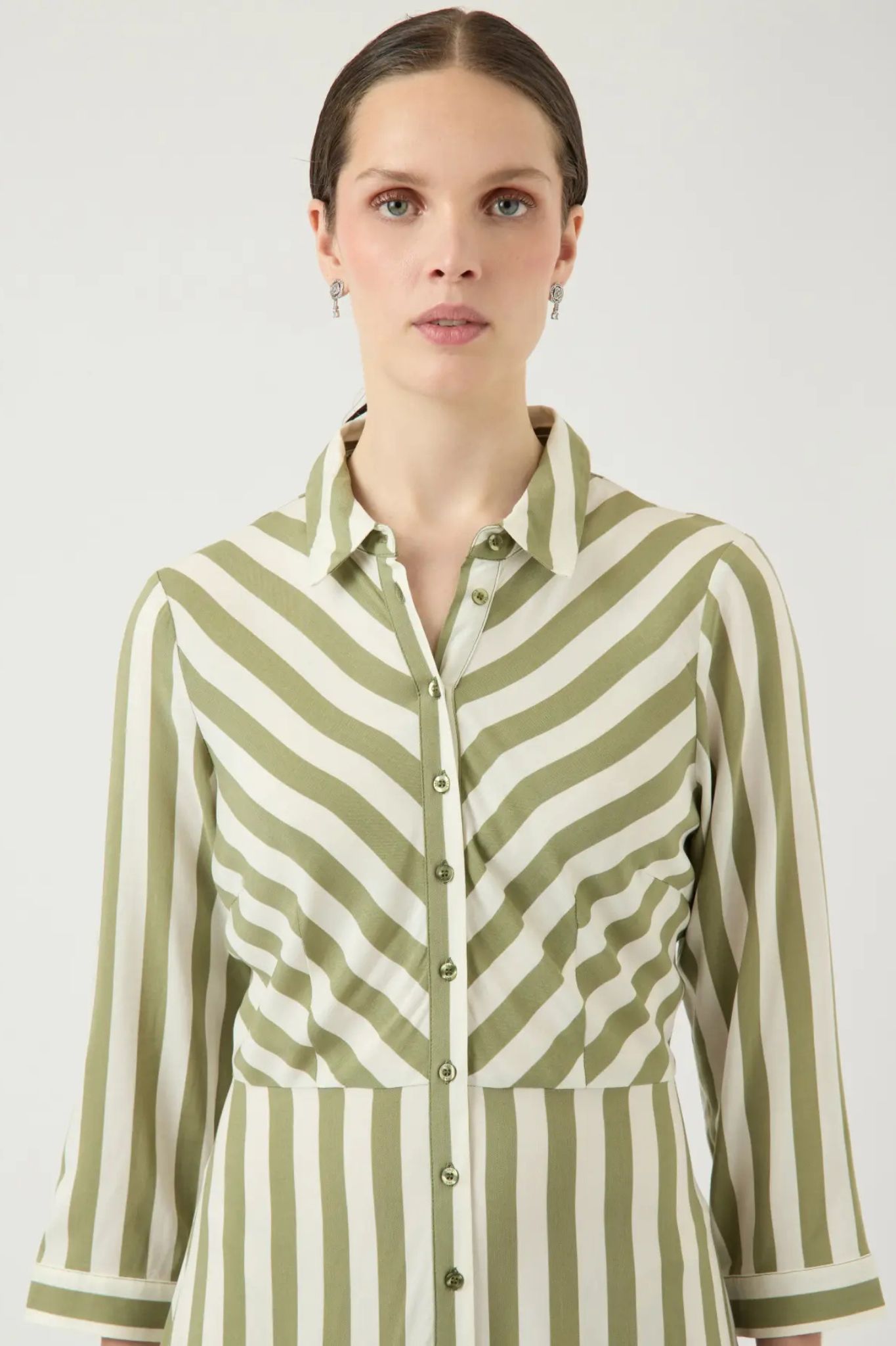 Savanna Maxiklänning - Star White Oil Green Stripe - Bild 3