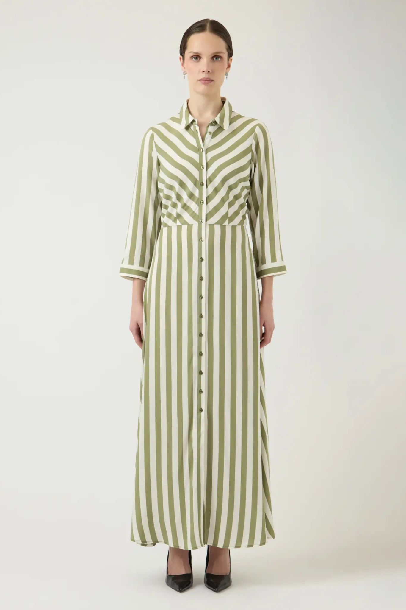 Savanna Maxiklänning - Star White Oil Green Stripe - Bild 2