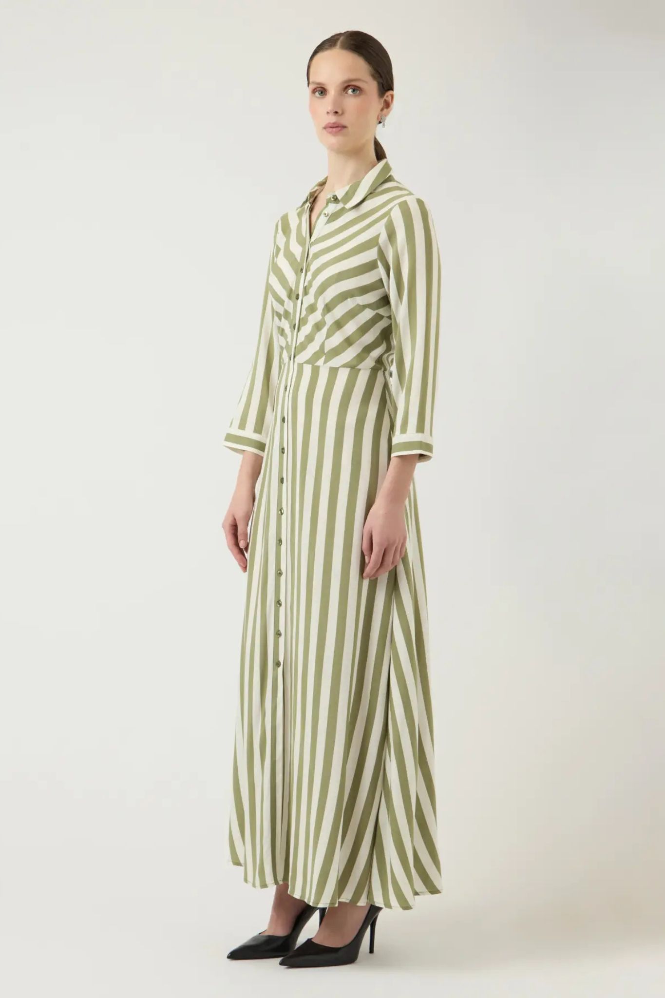 Savanna Maxiklänning - Star White Oil Green Stripe - Bild 5