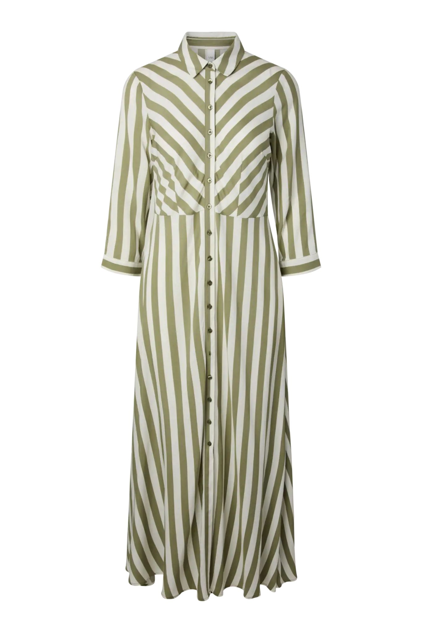 Savanna Maxiklänning - Star White Oil Green Stripe