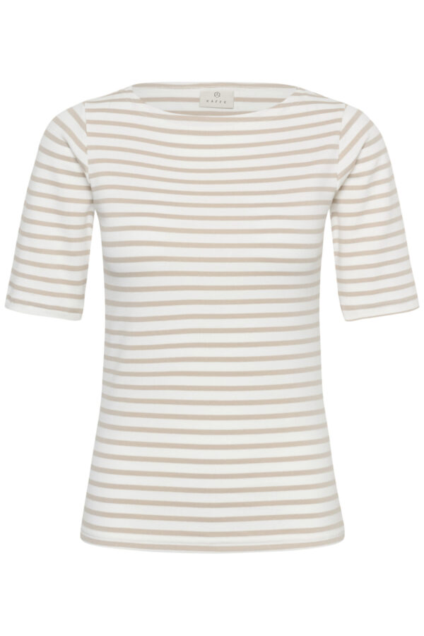 Liddy Boatneck Topp – Chalk/Feather Grey Stripes