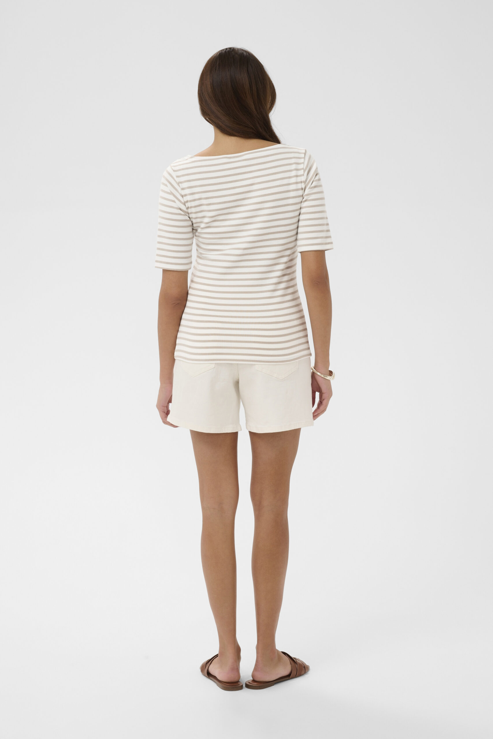 Liddy Boatneck Topp - Chalk/Feather Grey Stripes - Bild 9