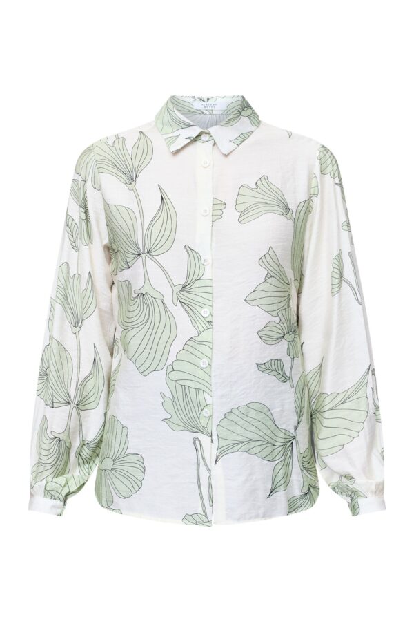 Gada Skjortblus – Fog/Sage Flower