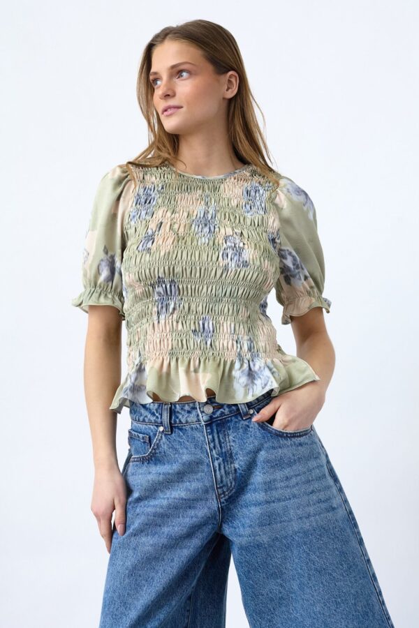 Nix SS Blus – Sage/Flower