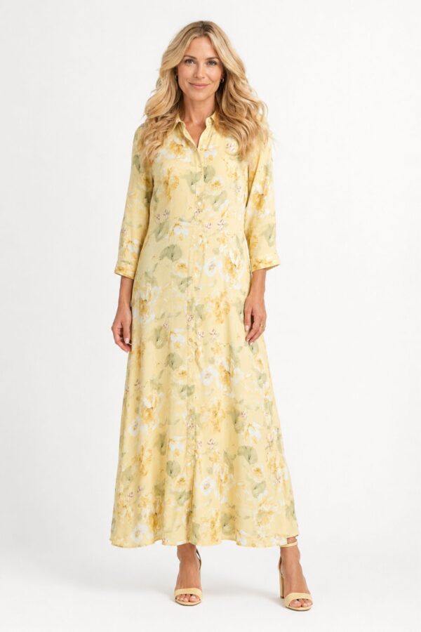 Savanna Maxiklänning – Pale Banana Lemon print