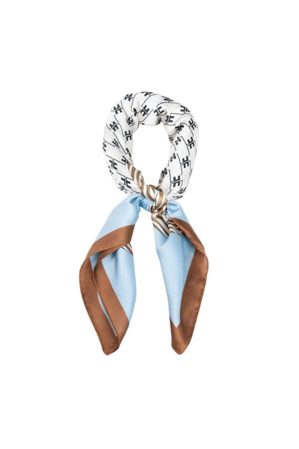 Scarf Mönstrad – LjusblĂ„/Cognac