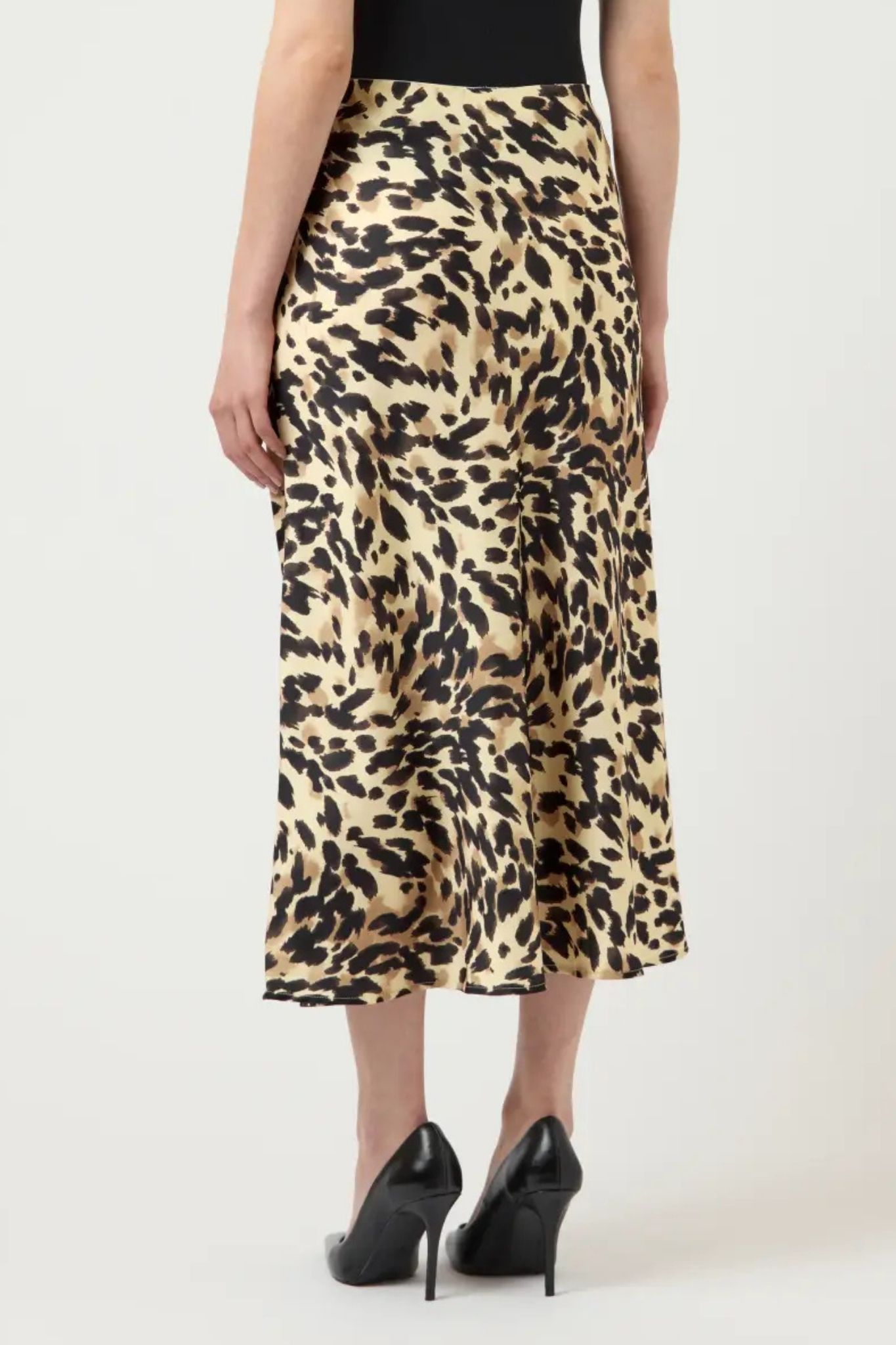 Pella HW Midikjol - Black Leo Print - Bild 3