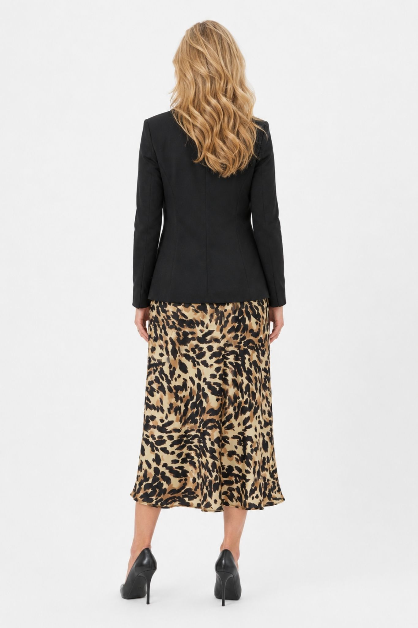 Pella HW Midikjol - Black Leo Print - Bild 8