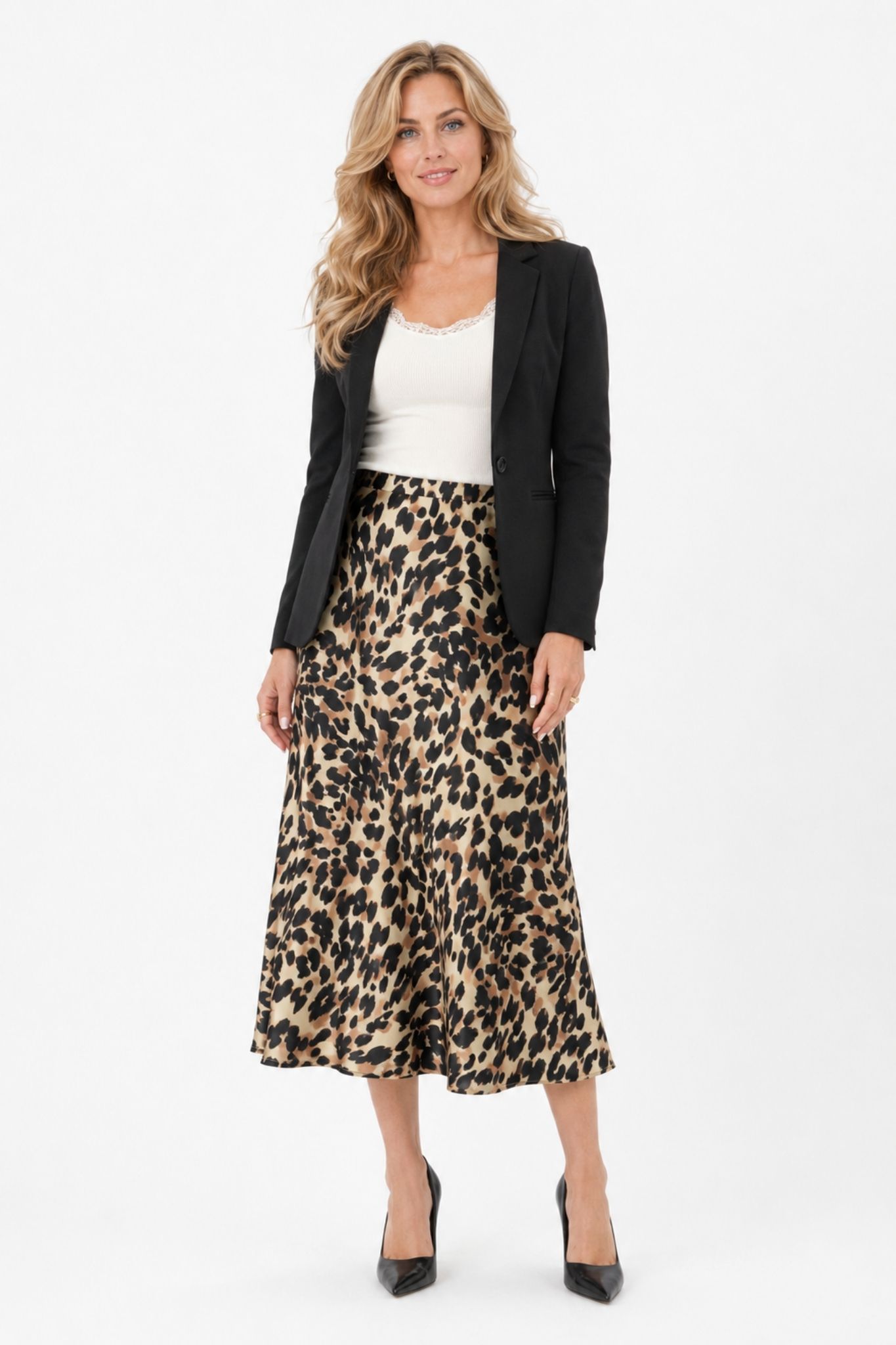 Pella HW Midikjol - Black Leo Print - Bild 7