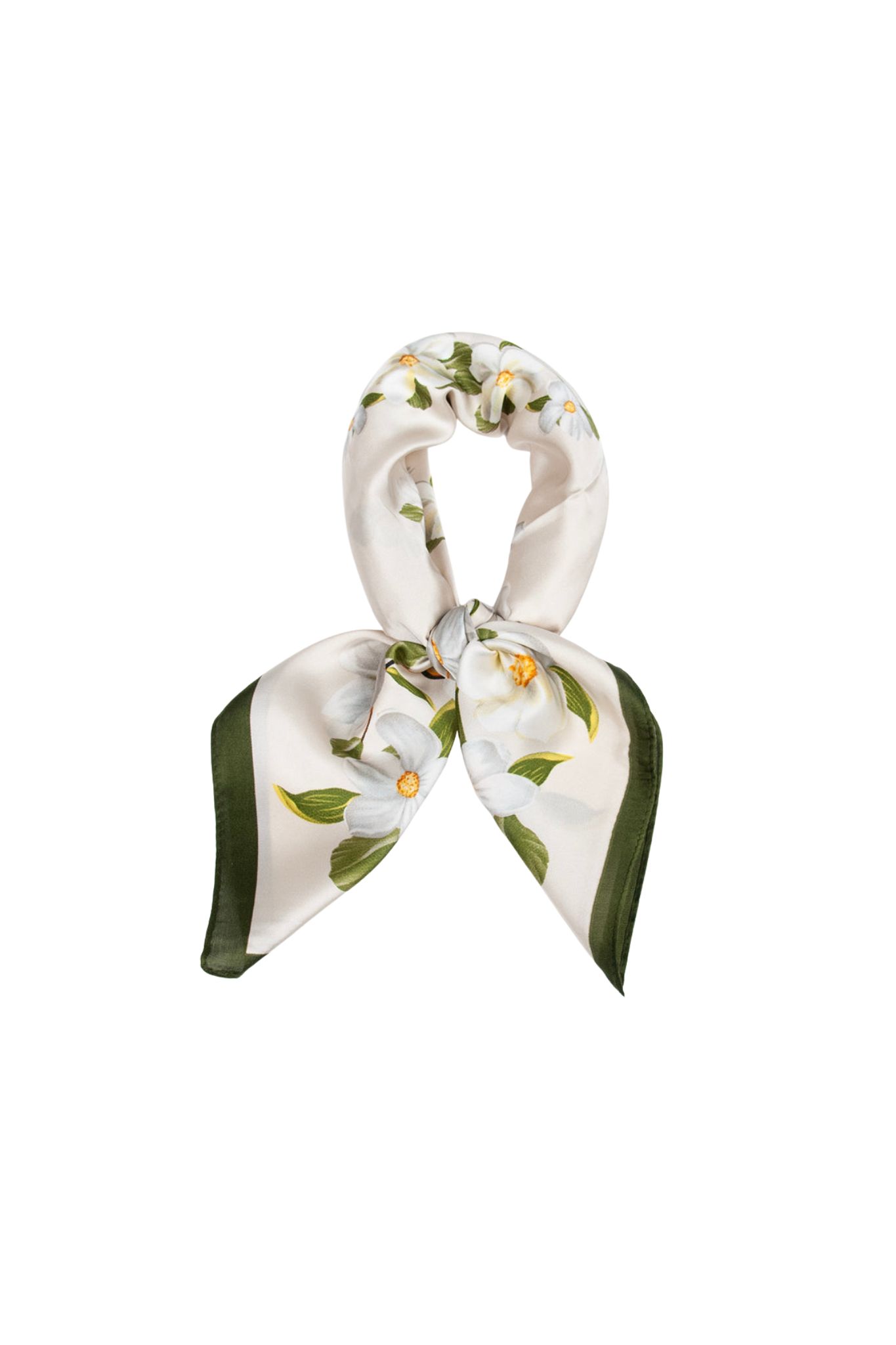 Scarf Blommönster - Grön kant