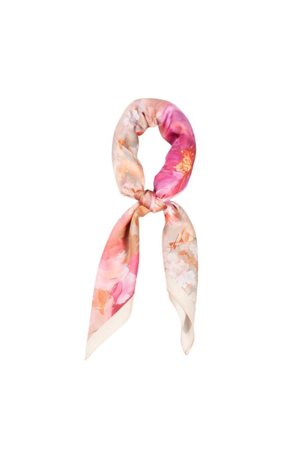 Scarf Blommönster – Rosa/Beige