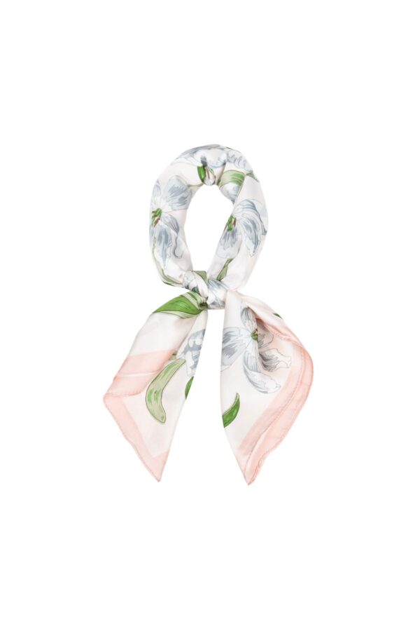 Scarf Blommönster – Rosa kant