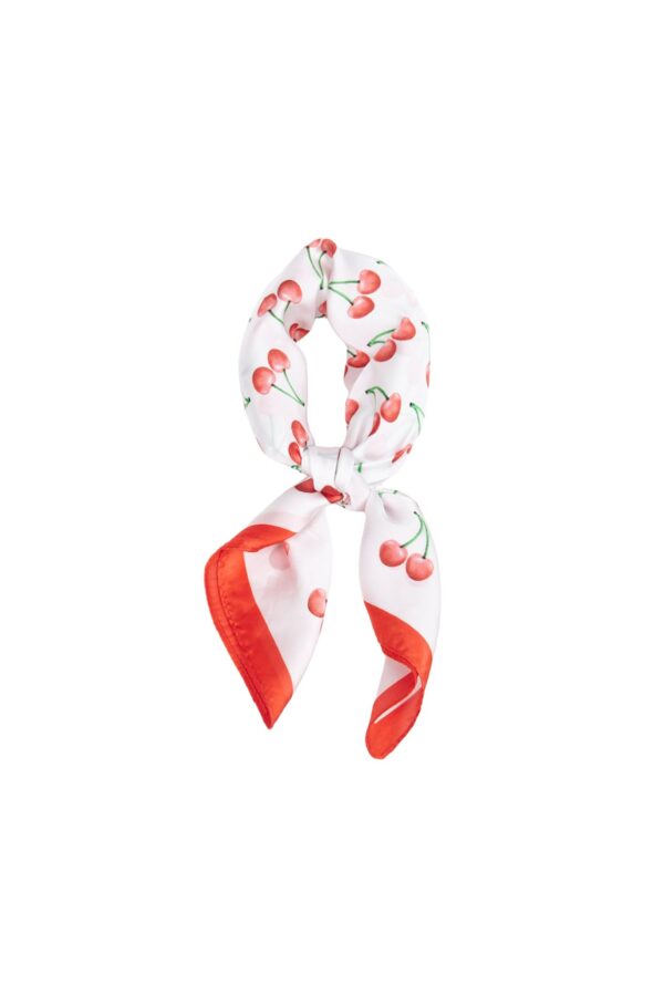 Scarf Körsbärsmönster – Röd
