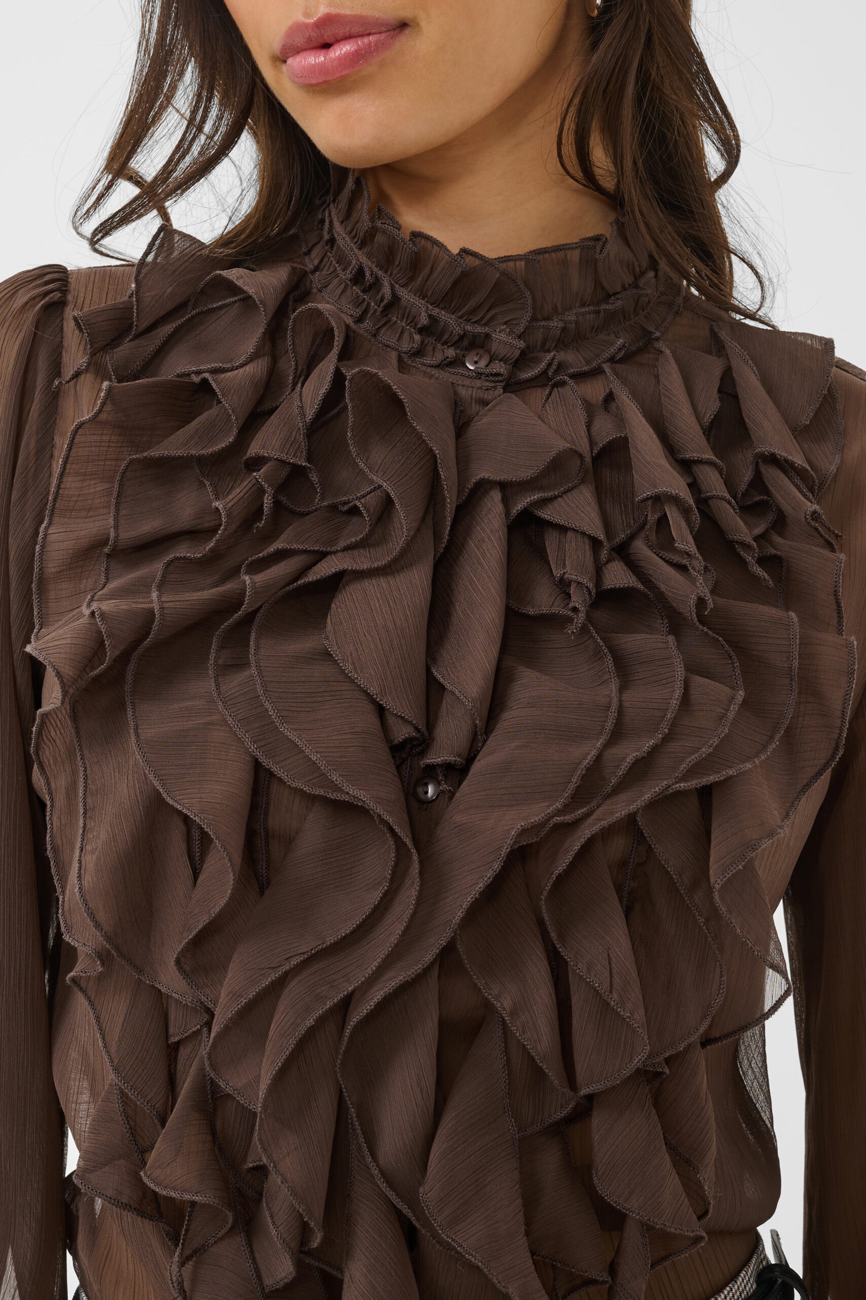 Lilja LS Volangblus - Chocolate Brown - Bild 10
