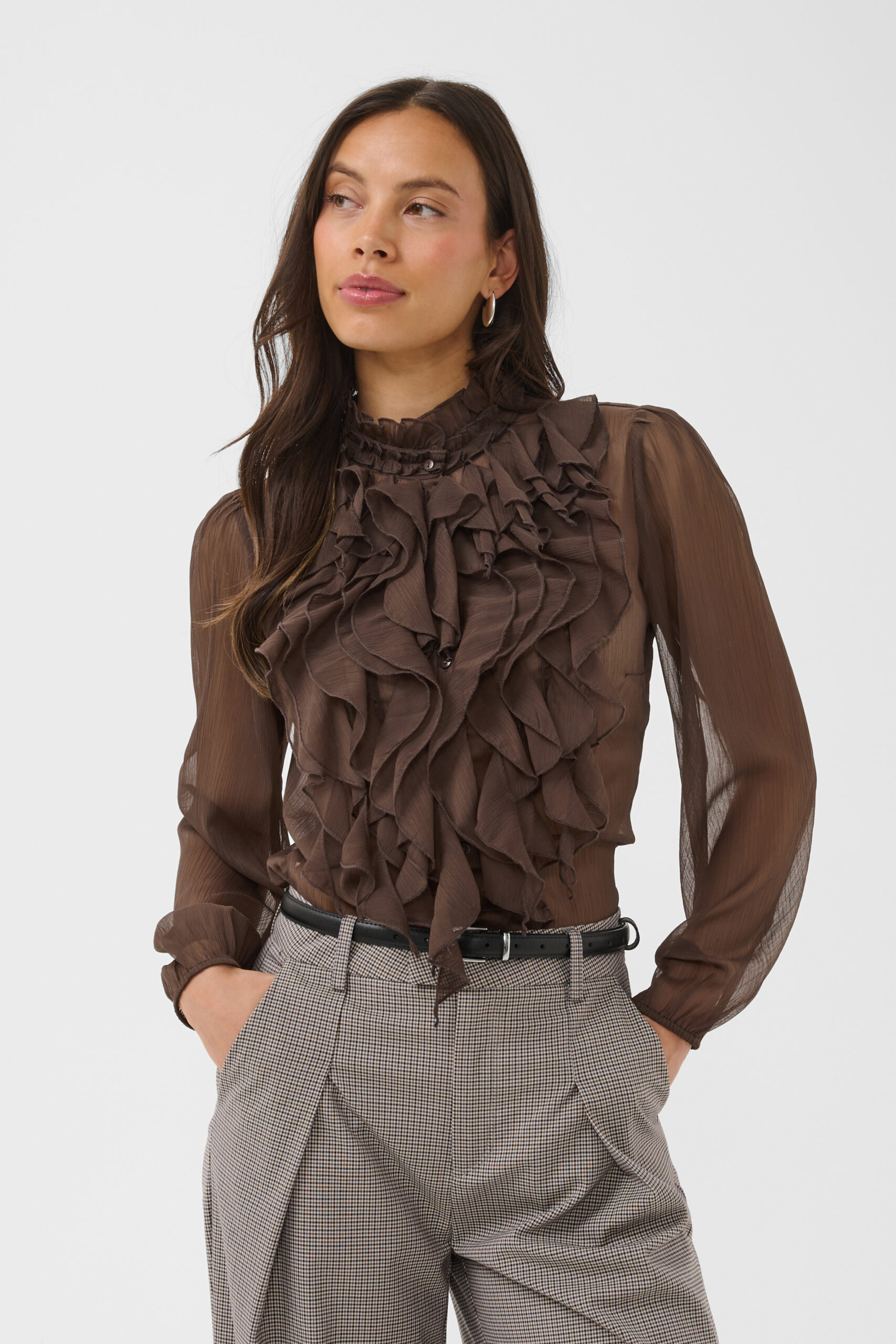 Lilja LS Volangblus - Chocolate Brown - Bild 9