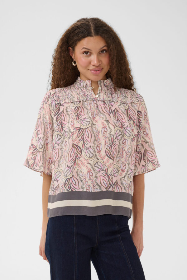 Shakti SS Blus – Dusty Pinks Arty Blooms