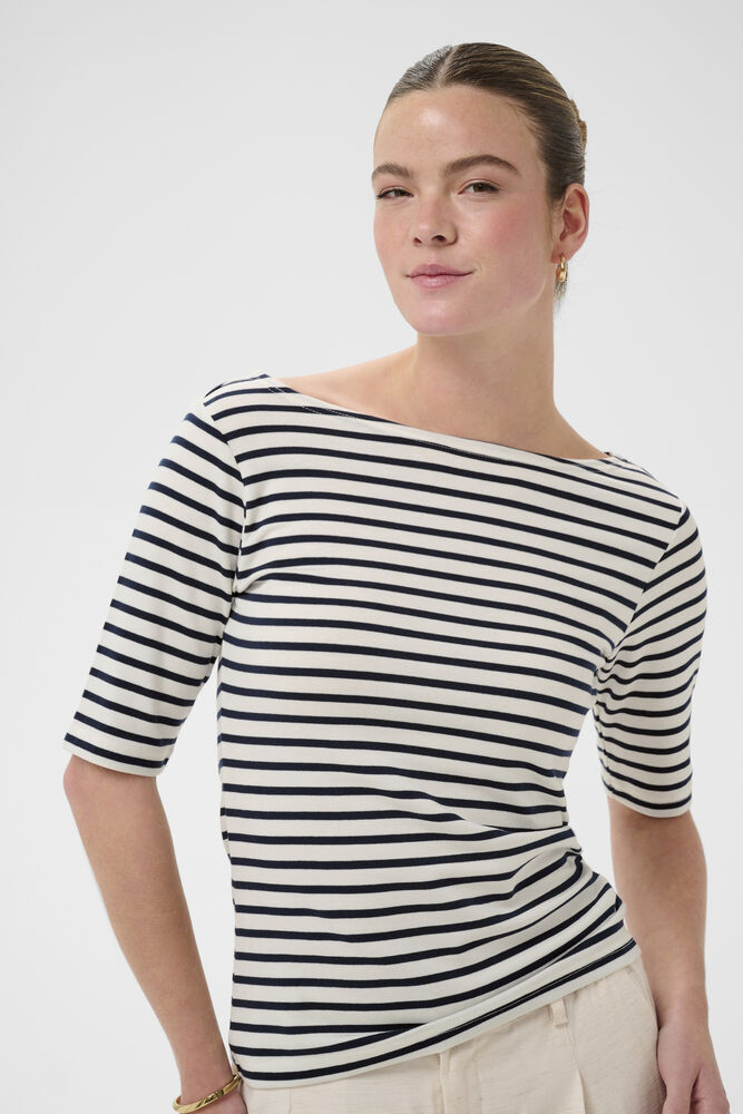 Liddy Boatneck Topp - Chalk/Midnight Marine Stripes - Bild 4