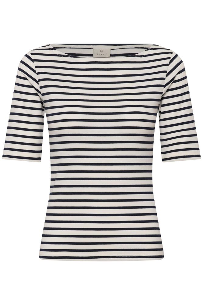 Liddy Boatneck Topp - Chalk/Midnight Marine Stripes