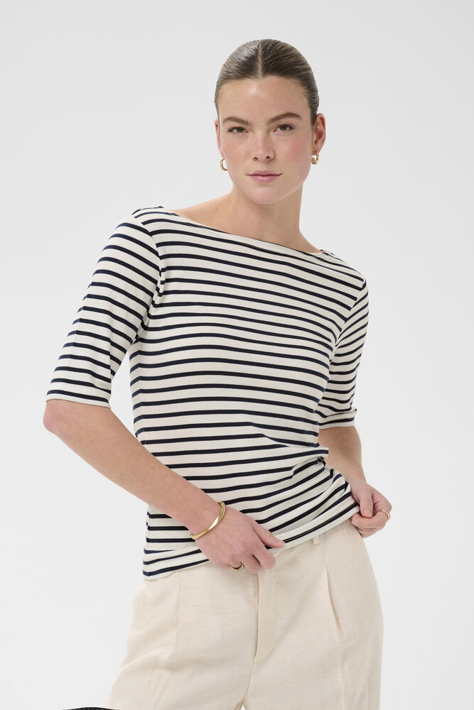 Liddy Boatneck Topp - Chalk/Midnight Marine Stripes - Bild 3