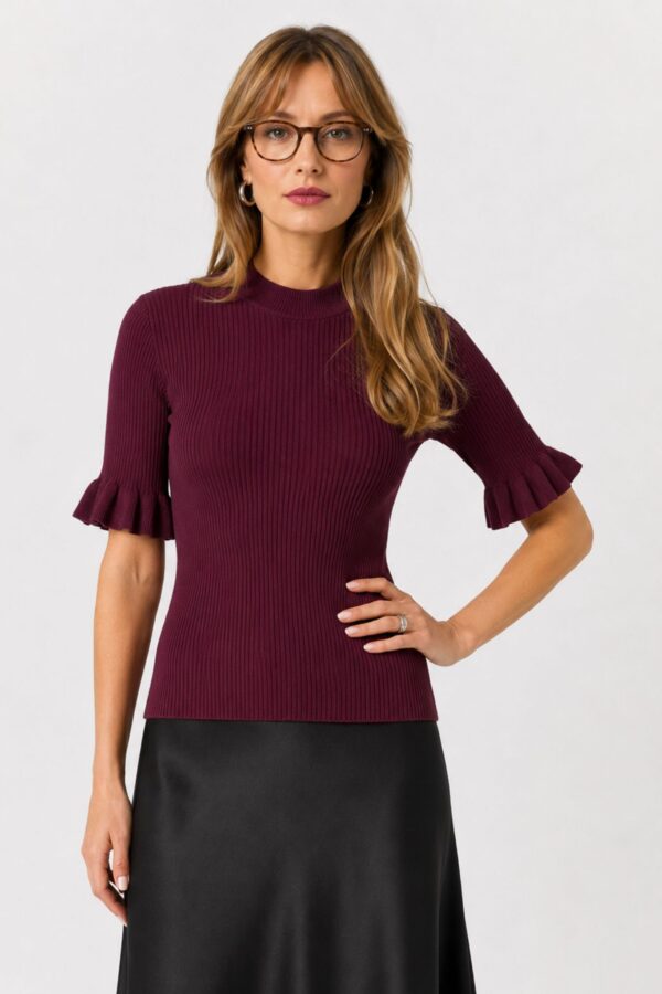 Mikla SS Stickad Topp – Fig