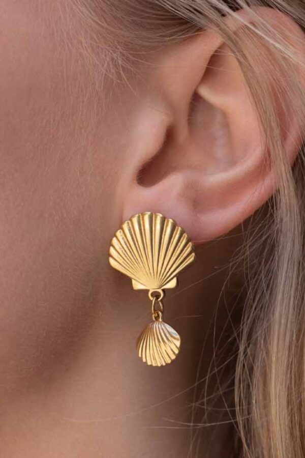 Shell Örhängen – Guld