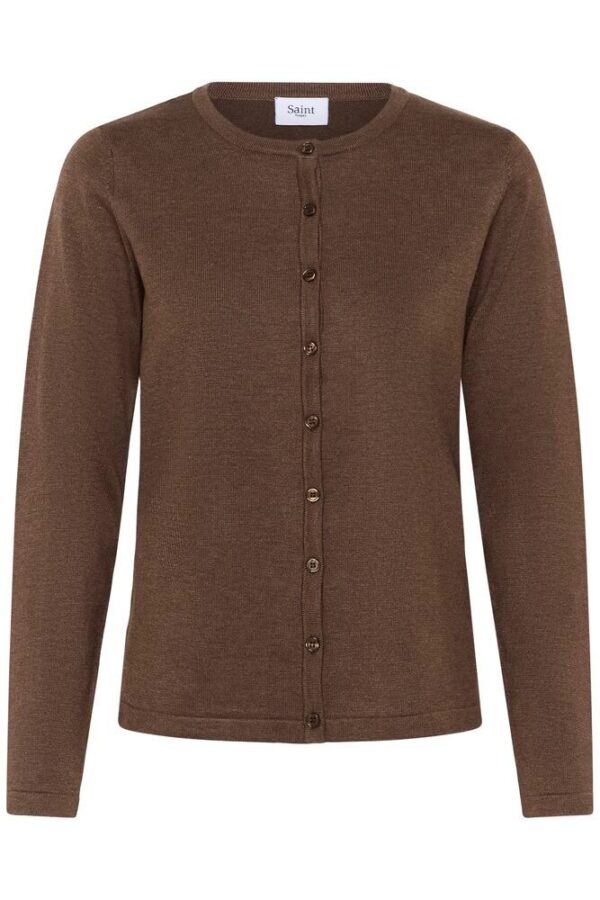 Mila R-Neck Cardigan – Fondue Fudge Melange