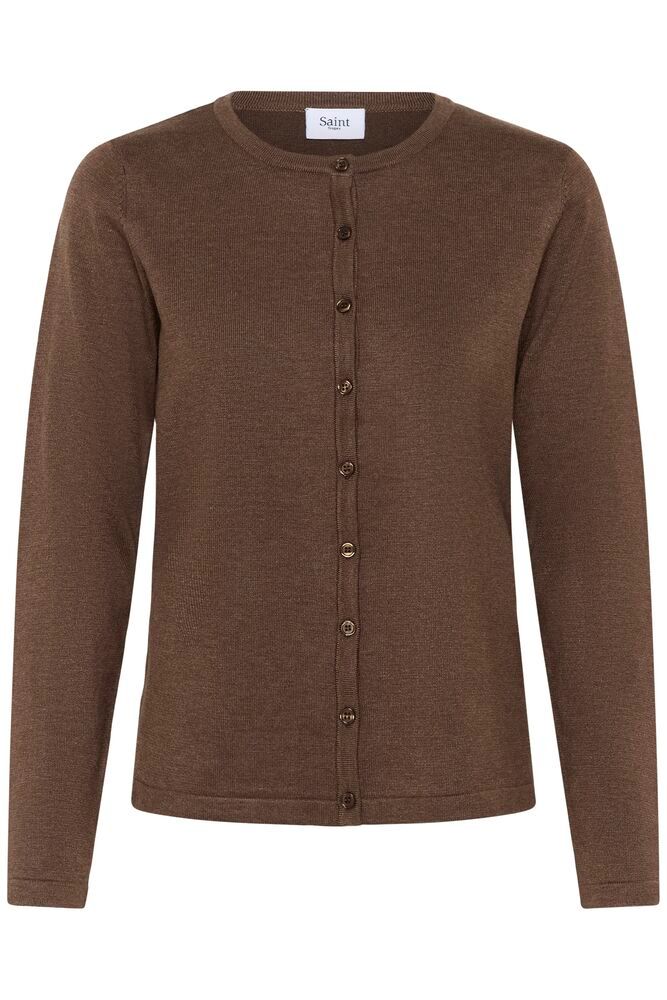 Mila R-Neck Cardigan - Fondue Fudge Melange