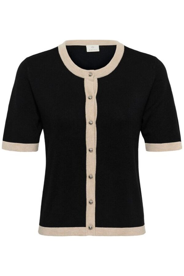 Lizza Contrast Cardigan – Black Deep