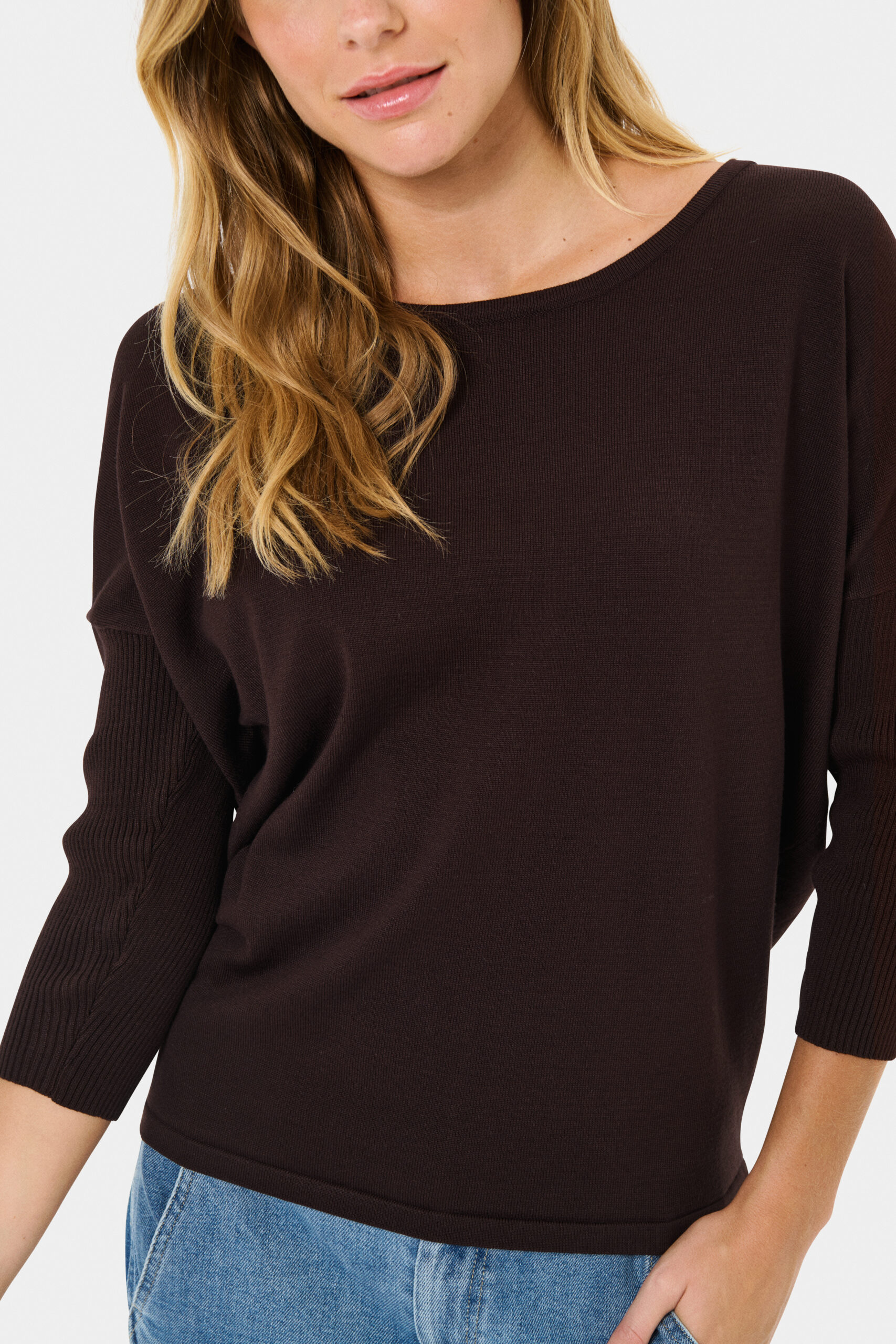 Mila R-Neck Tröja - Chocolate Plum - Bild 4