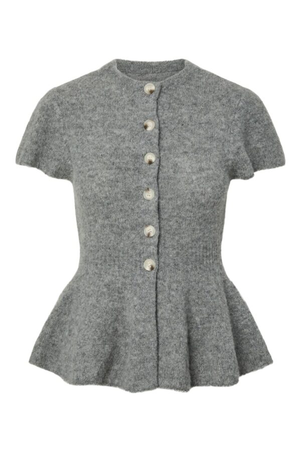 Enya SS Cardigan – Medium Grey Melange
