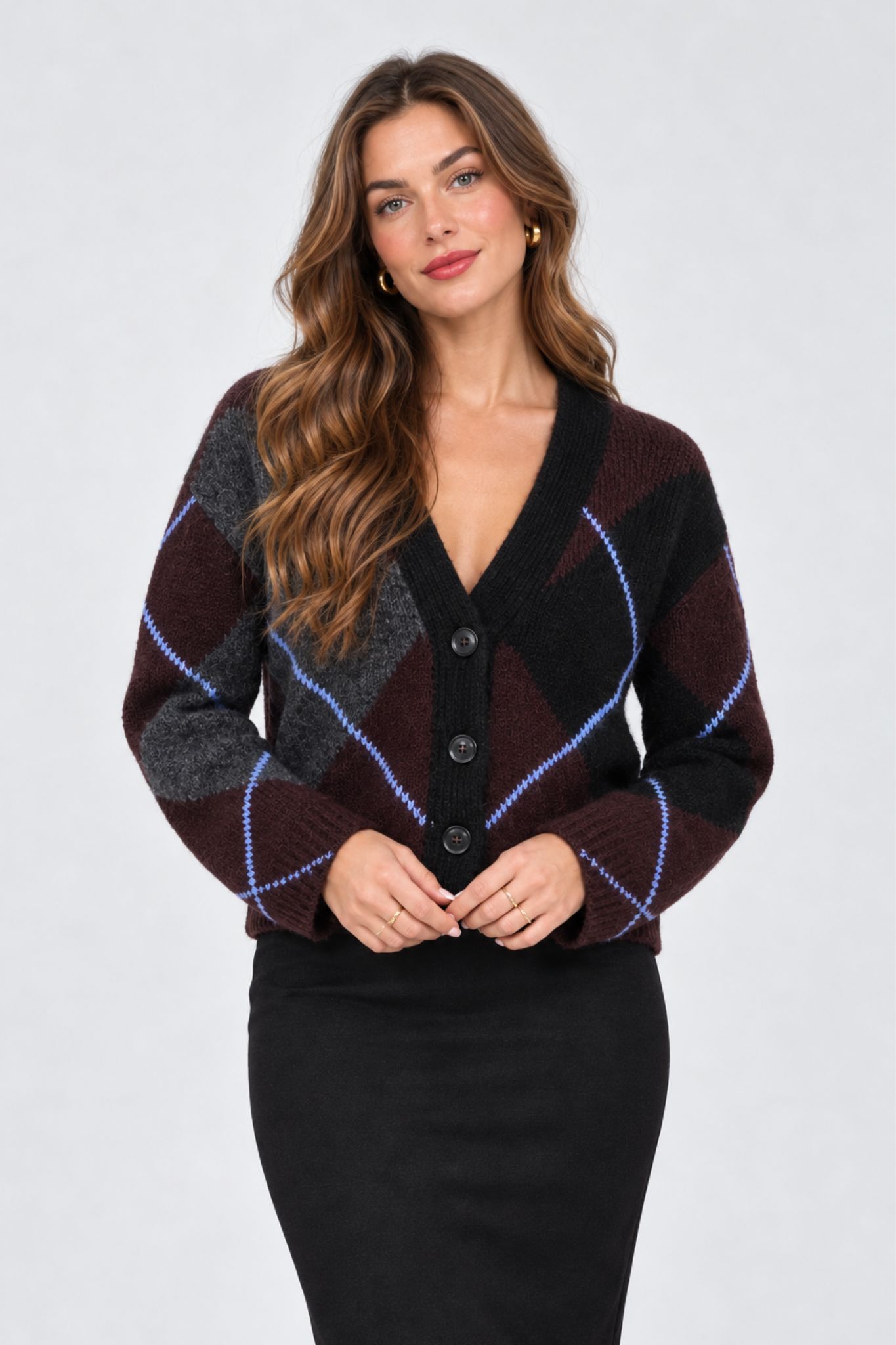 Grith Cardigan - Dark Grey Melange/ Fudge - Bild 12