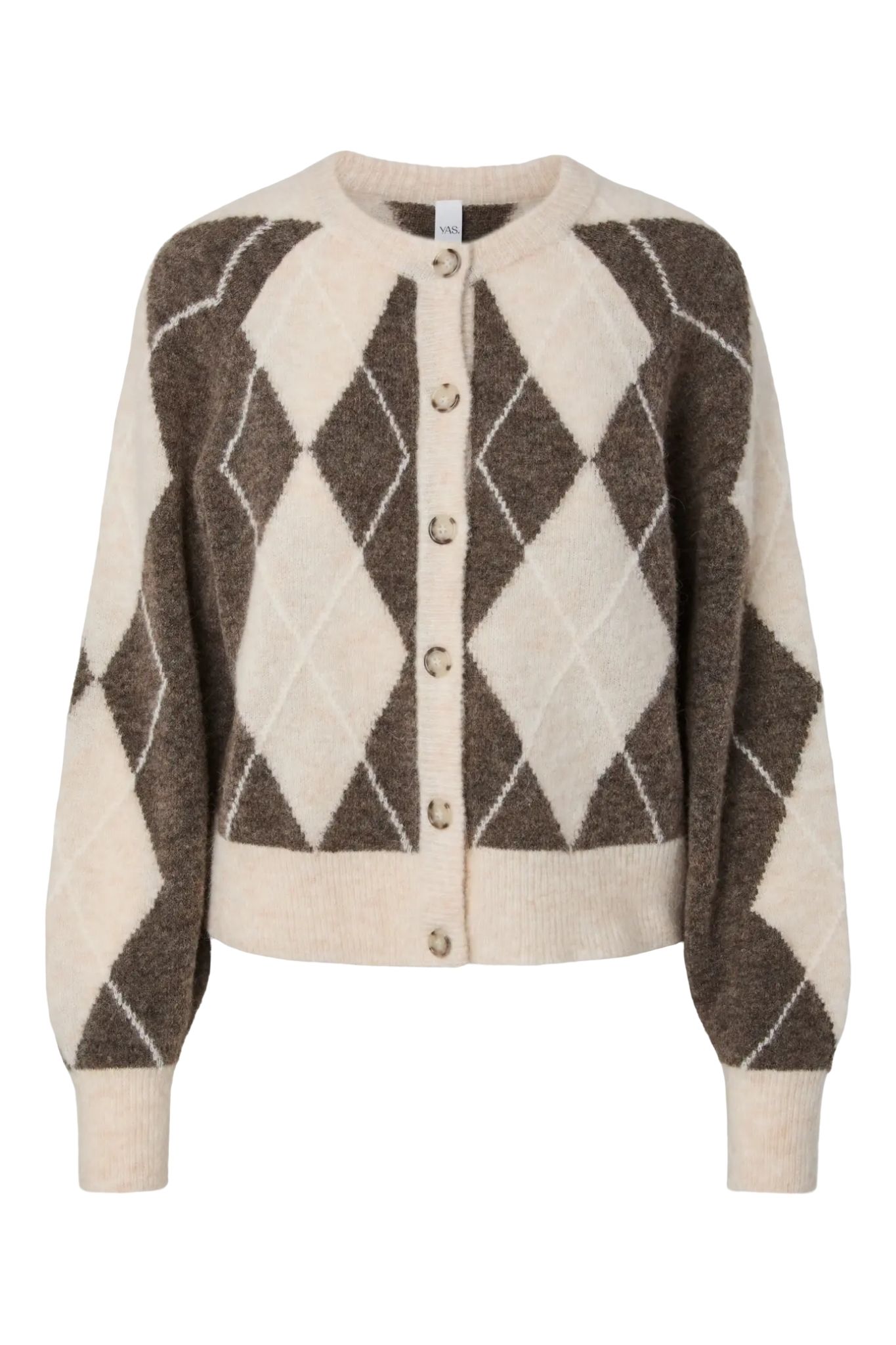 Johi Ull Cardigan - Oatmeal Taupe Gray/ Pristine Harlequin - Bild 5