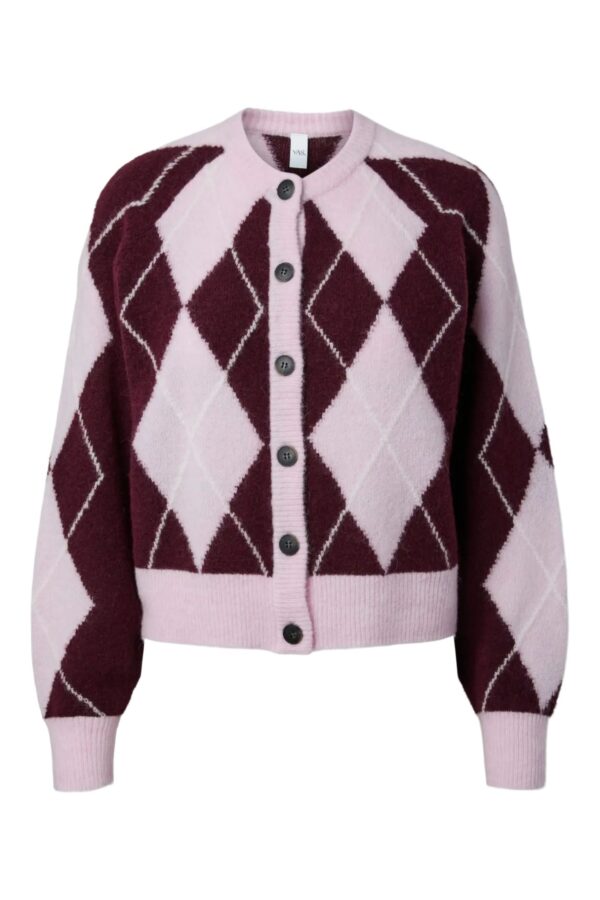 Johi Ull Cardigan – Pale Lilac Fig/ Pristine Harlequin