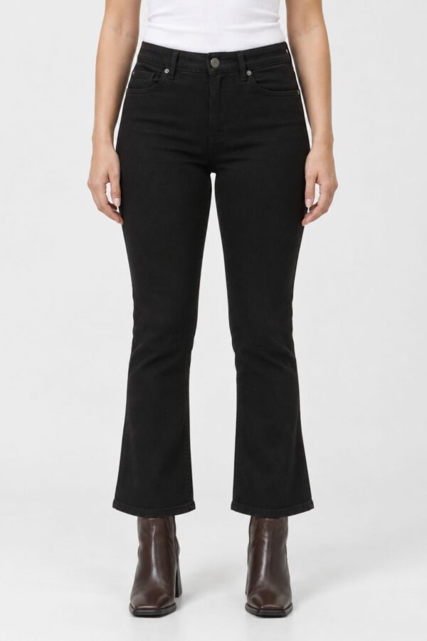 River Cropped Jeans – Svart