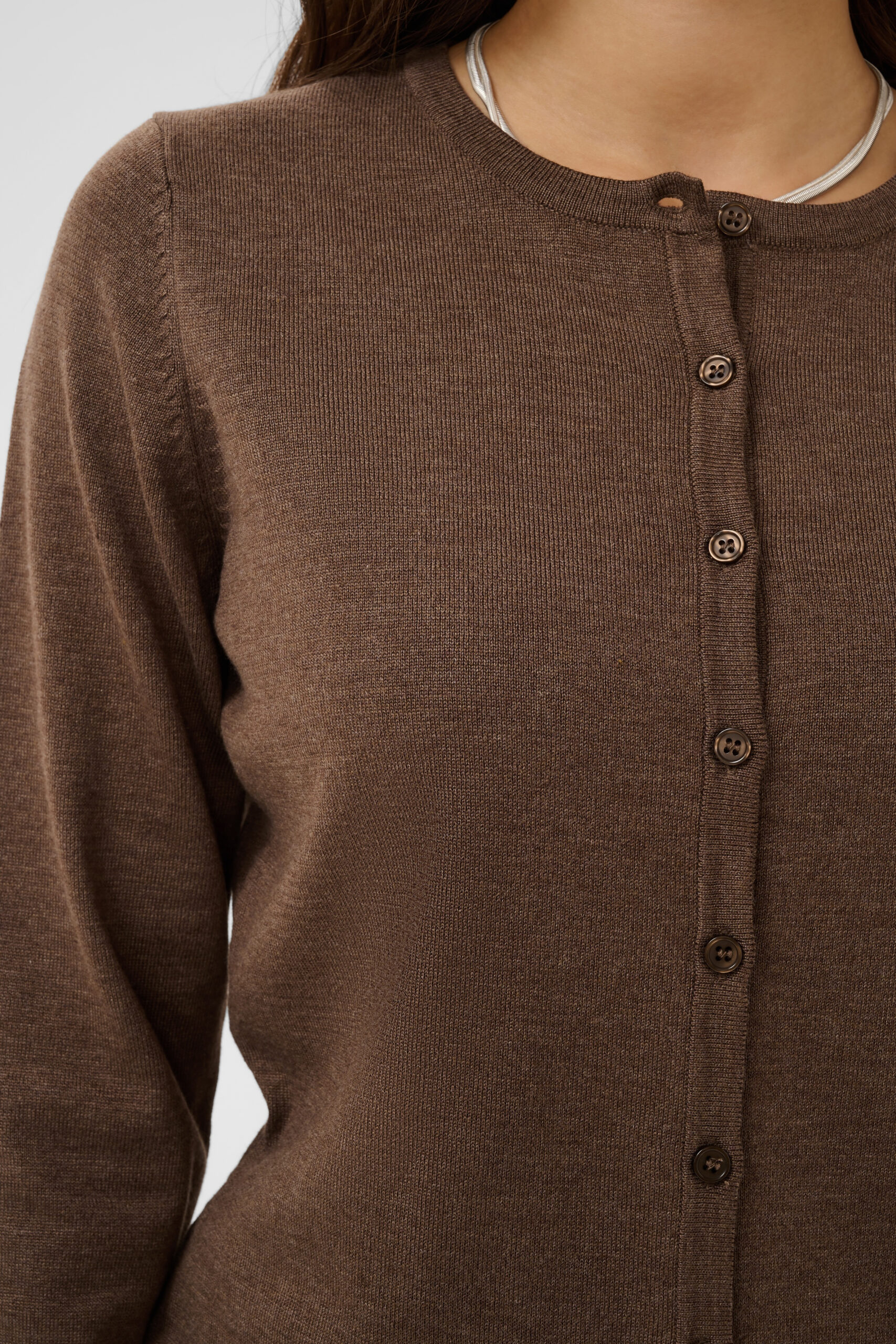 Mila R-Neck Cardigan - Fondue Fudge Melange - Bild 5