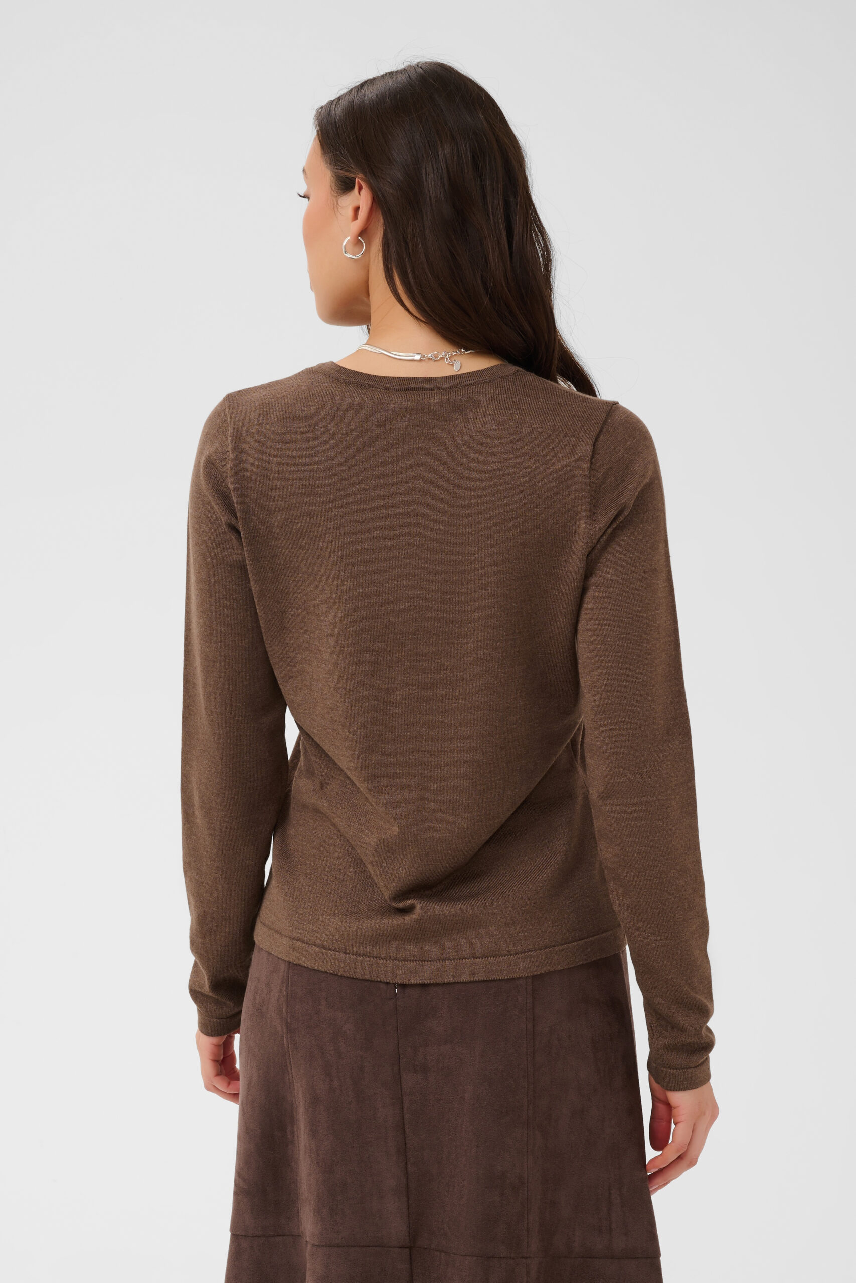Mila R-Neck Cardigan - Fondue Fudge Melange - Bild 6