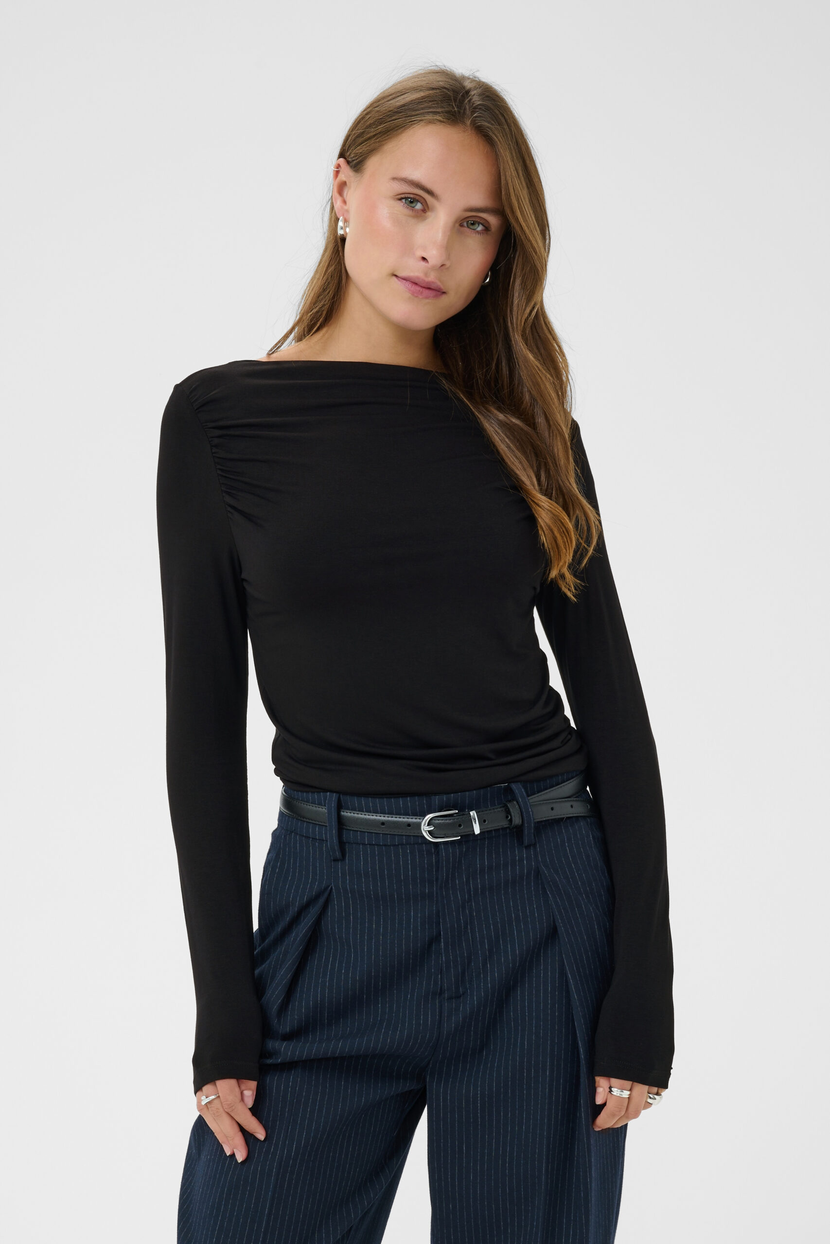 Vigga LS Boatneck Topp - Svart - Bild 8