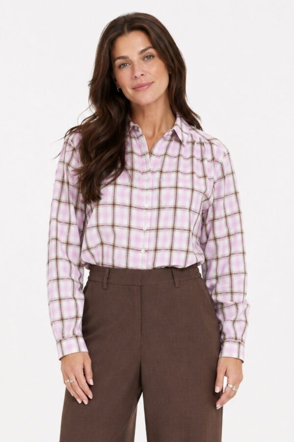 Edva Skjortblus – Pink Check